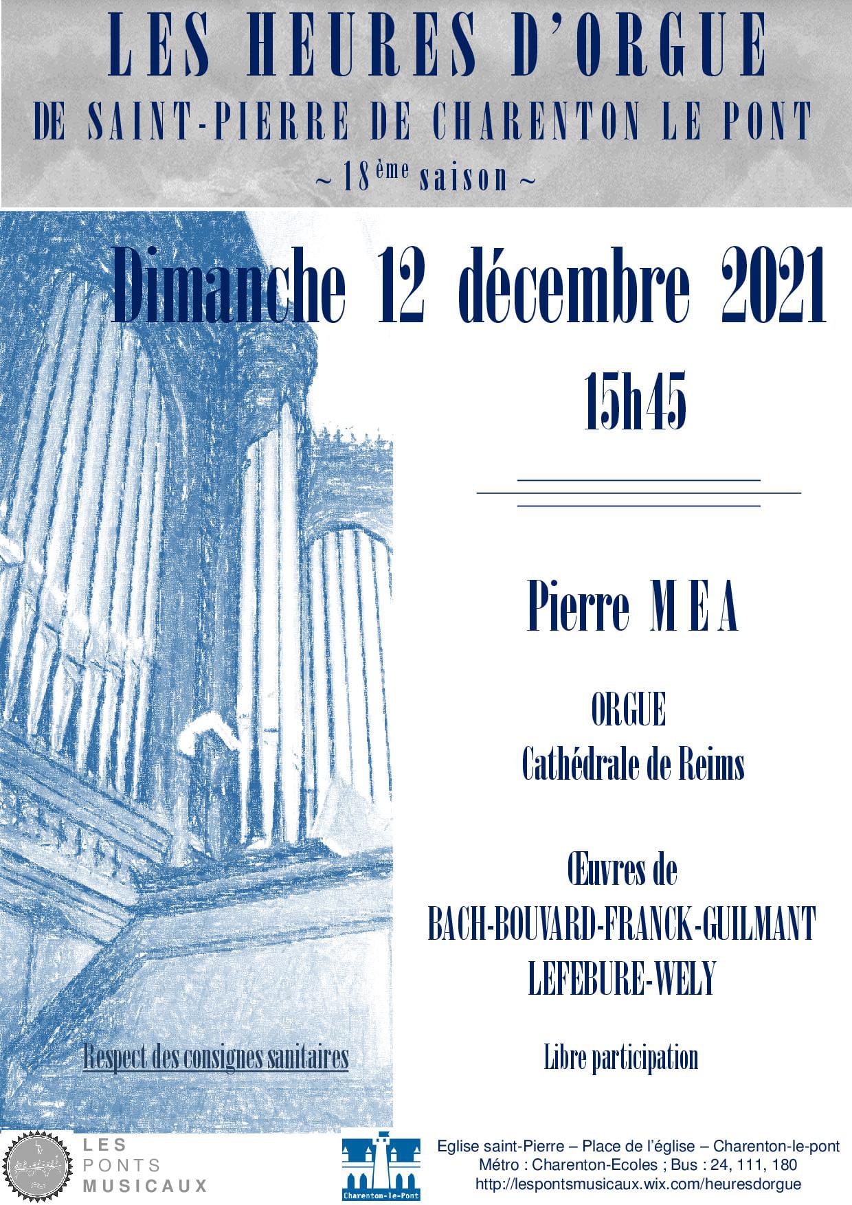 12 décembre à 15h45 : Heures d’orgue de St-Pierre