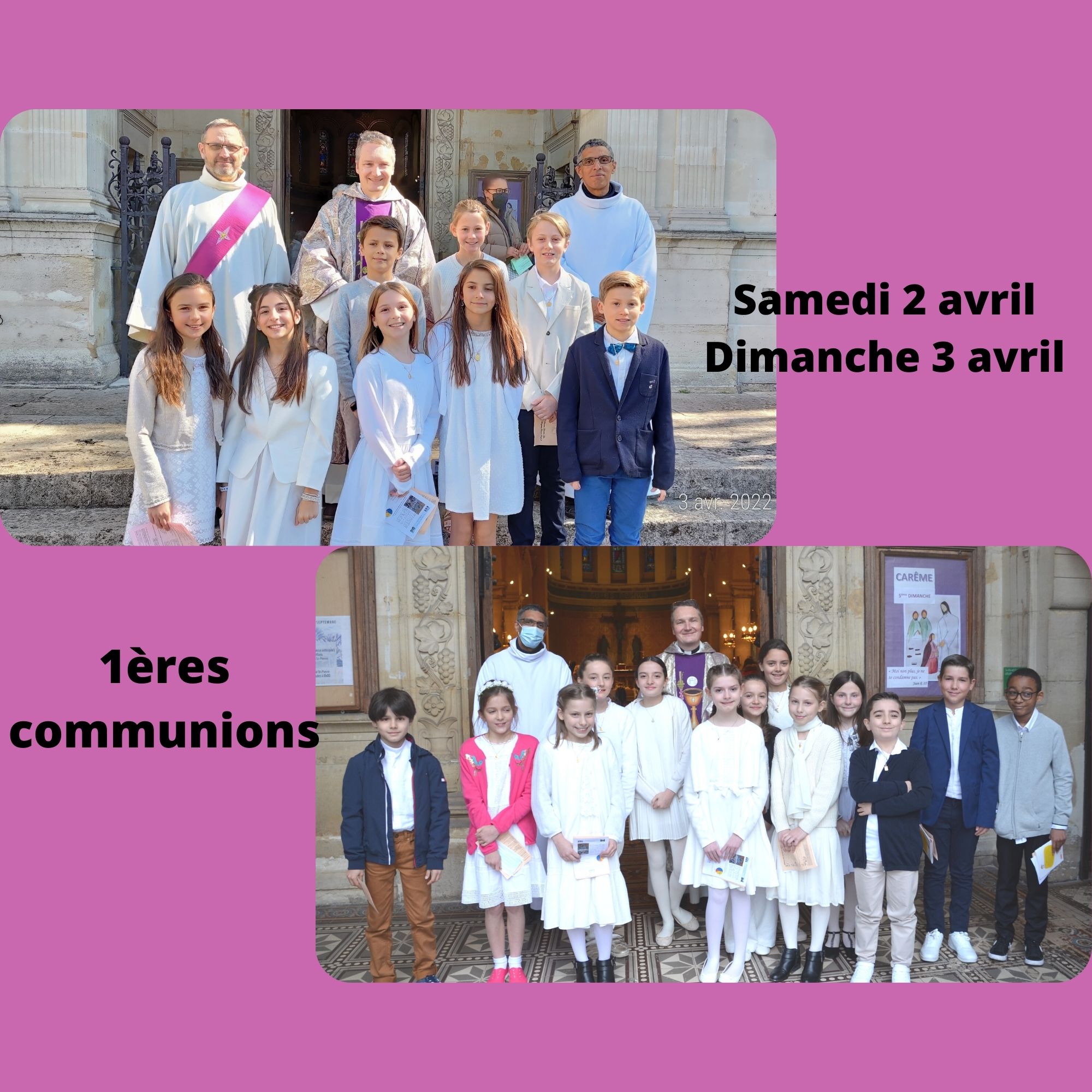 Samedi 2 avril et dimanche 3 avril : 22 jeunes ont fait leur 1ère communion