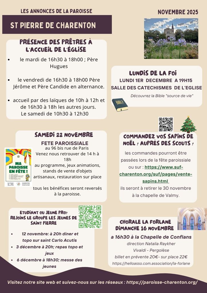 Les annonces de la paroisse