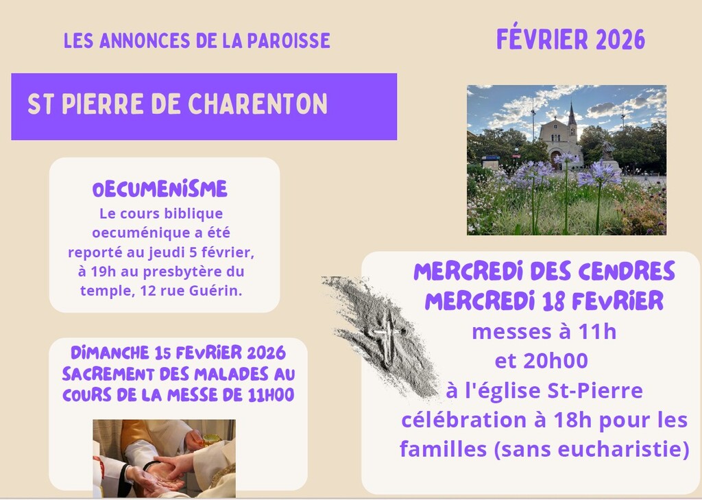 Annonces du mois de février